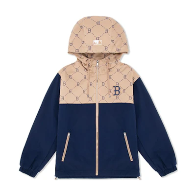 MLB Boston Red Sox Monogram Hoodie Jacket Unisex Casual Beige 3AWJM0544-43BGL