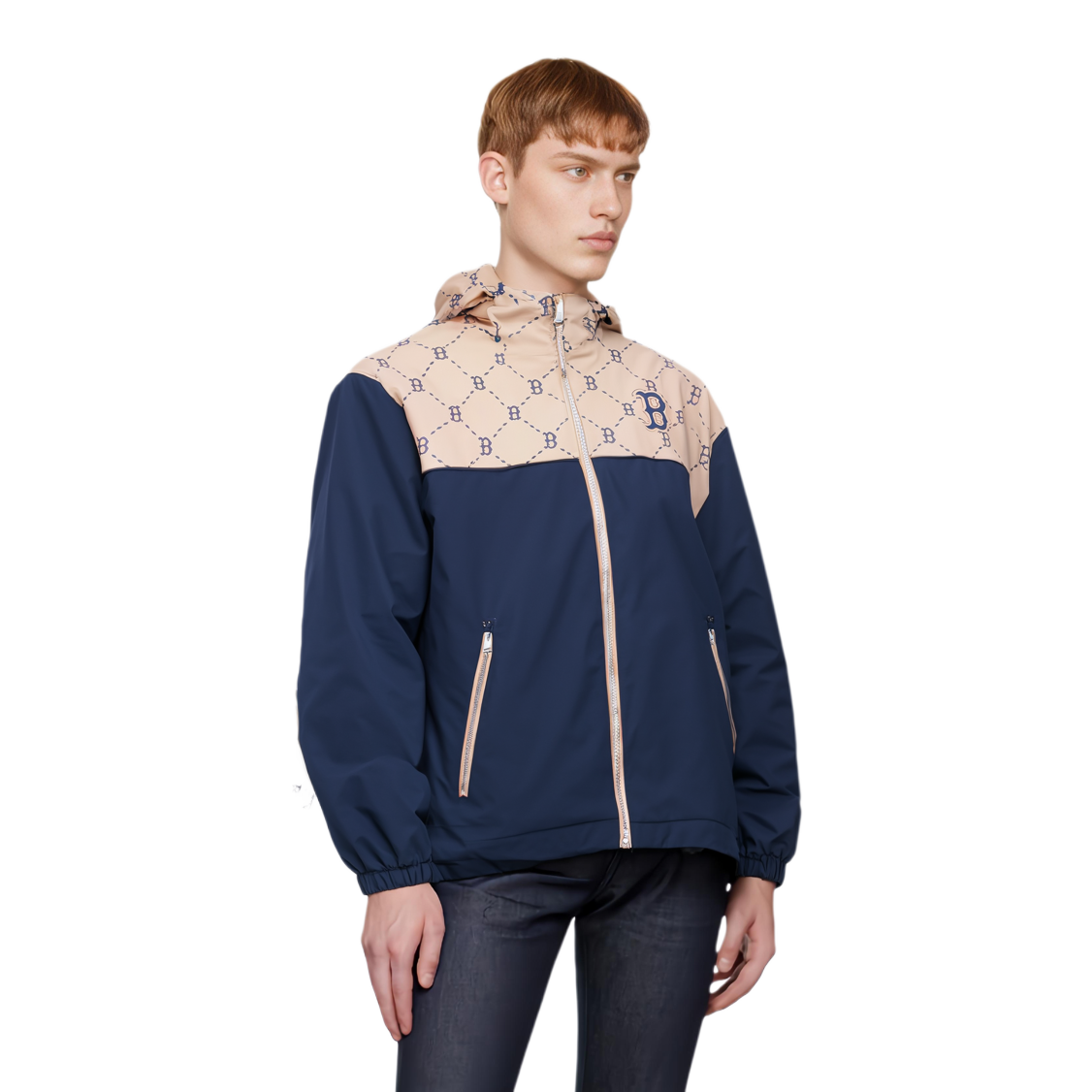 MLB Boston Red Sox Monogram Hoodie Jacket Unisex Casual Beige 3AWJM0544-43BGL 圖 4