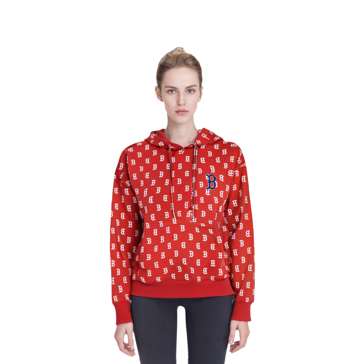 Details for MLB 보스턴 레드삭스 모노그램 프린트 풀오버 후디 유니섹스 레드 3AHDM0221-43RDL