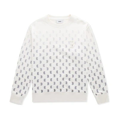 MLB Boston Red Sox Monogram Retro Gradient Crewneck Sweatshirt Cream Unisex 3AMTM0744-43CRS