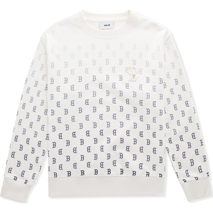 MLB Boston Red Sox Monogram Retro Gradient Crewneck Sweatshirt Cream Unisex 3AMTM0744-43CRS 圖 2