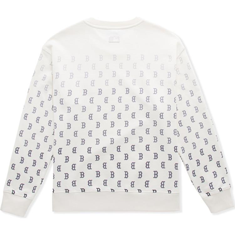 MLB Boston Red Sox Monogram Retro Gradient Crewneck Sweatshirt Cream Unisex 3AMTM0744-43CRS 圖 3