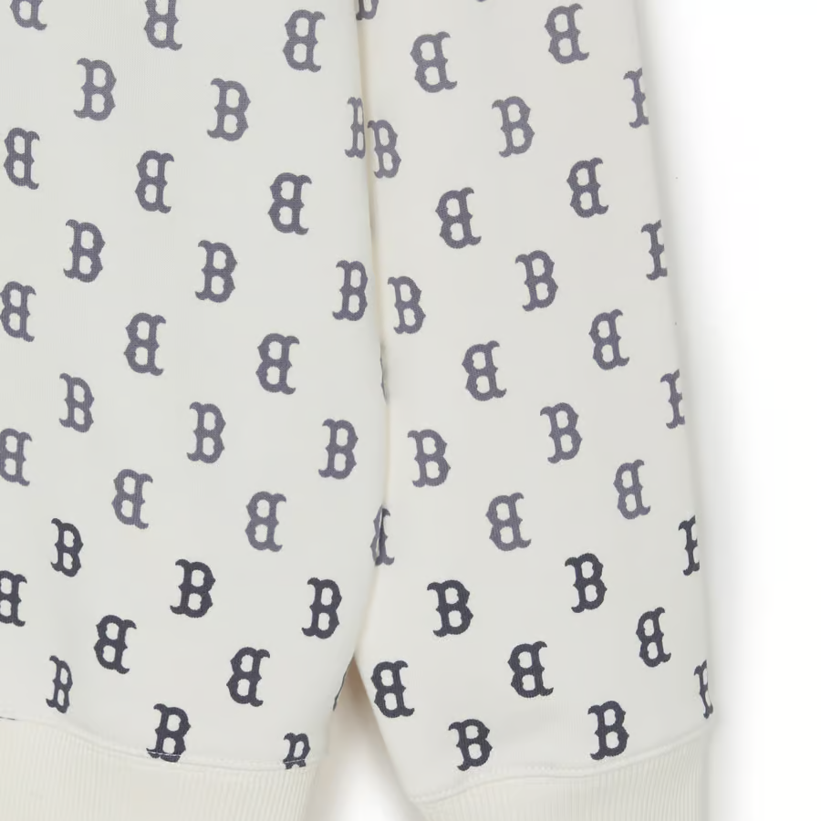 MLB Boston Red Sox Monogram Retro Gradient Crewneck Sweatshirt Cream Unisex 3AMTM0744-43CRS 圖 4