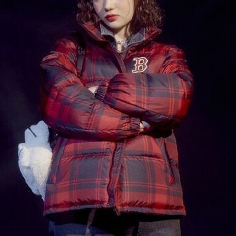 MLB Boston Red Sox Plaid Short Quilted Puffer Jacket Unisex Red 31DJP1061-43R 圖 6