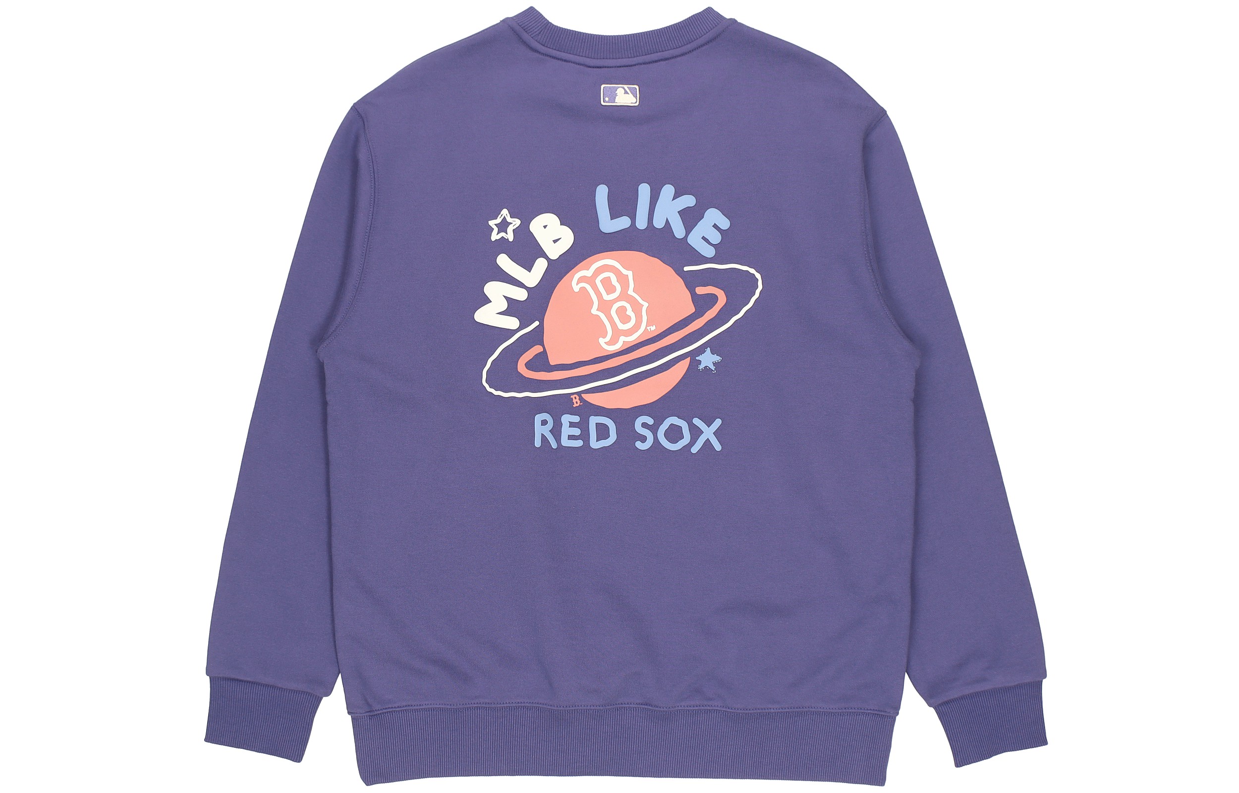 MLB Boston Red Sox Planet Print Crewneck Sweatshirt Unisex Purple 3AMTL0114-43NYL
