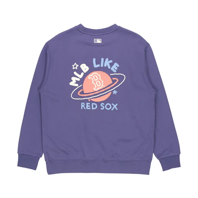 MLB Boston Red Sox Planet Print Crewneck Sweatshirt Unisex Purple 3AMTL0114-43NYL