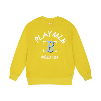 MLB Boston Red Sox Play Series Yellow Graffiti Sweatshirt Unisex Long Sleeve 31MT07011-43Y