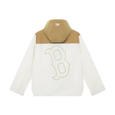 MLB Boston Red Sox Reflective Logo Windbreaker Hoodie Cream Unisex 24FW Outdoor 3AWJB0344-43CRD