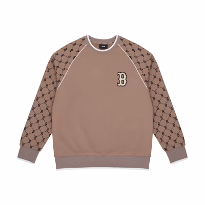 MLB Boston Red Sox Retro Crewneck Knit Sweater Unisex - Dark Beige. 3AMTM0814-43BGD