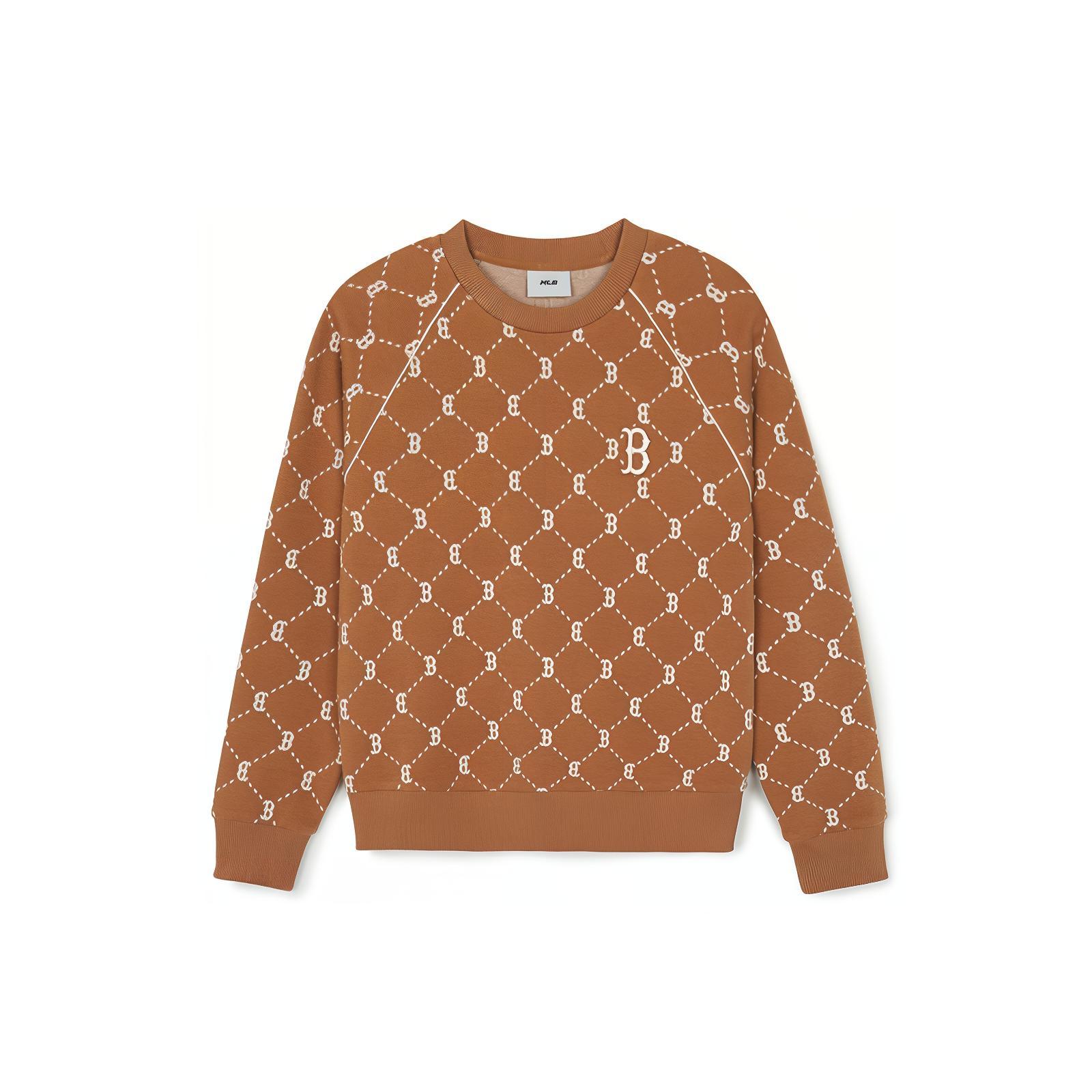 MLB Boston Red Sox Retro Crewneck Pullover Sweatshirt Unisex Beige 3AMTM0144-43CAS 圖 2