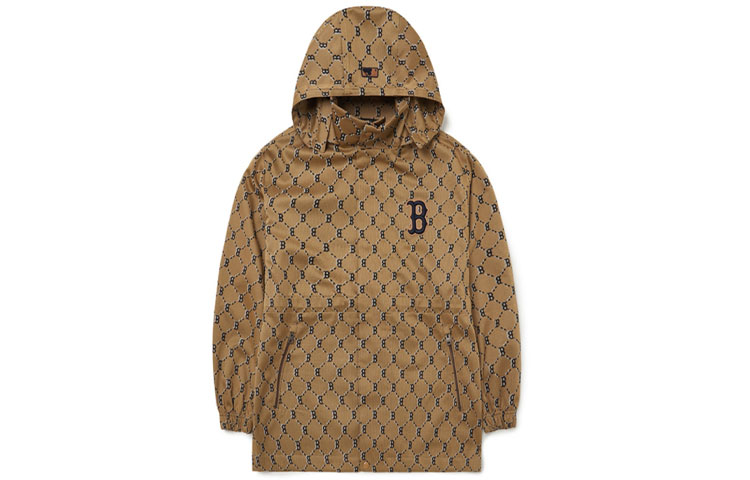 MLB Boston Red Sox Retro Hoodie Beige Jacket Unisex Casual Outerwear 3AWJM0124-43BGS