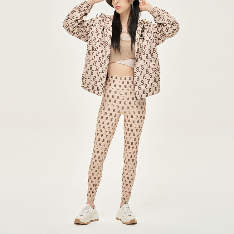 Shop MLB Boston Red Sox Retro Monogram Jaket Ringan Unisex Khaki 3AWJ06014-43BGS