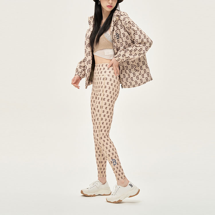 Details for MLB Boston Red Sox Retro Monogram Jaket Ringan Unisex Khaki 3AWJ06014-43BGS