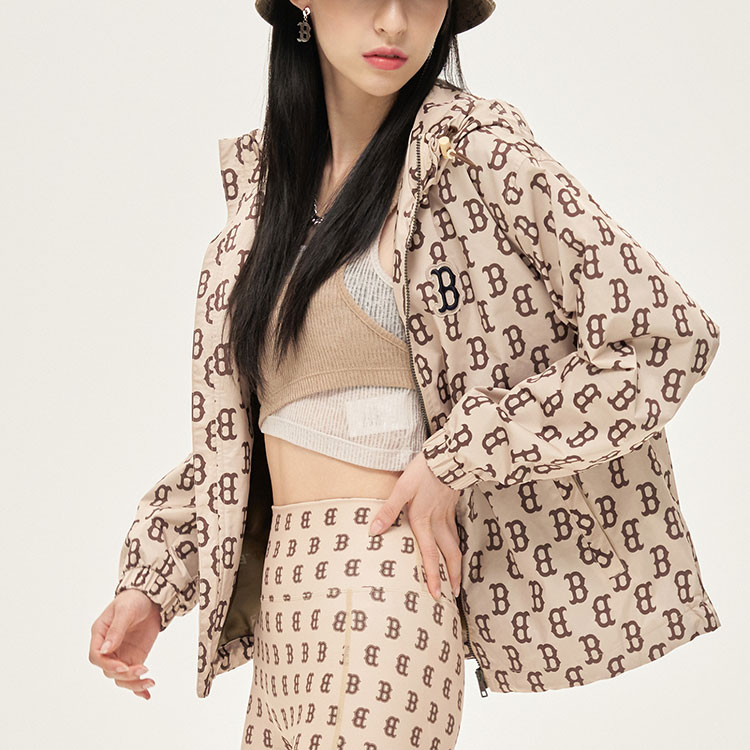 Cheap MLB Boston Red Sox Retro Monogram Jaket Ringan Unisex Khaki 3AWJ06014-43BGS