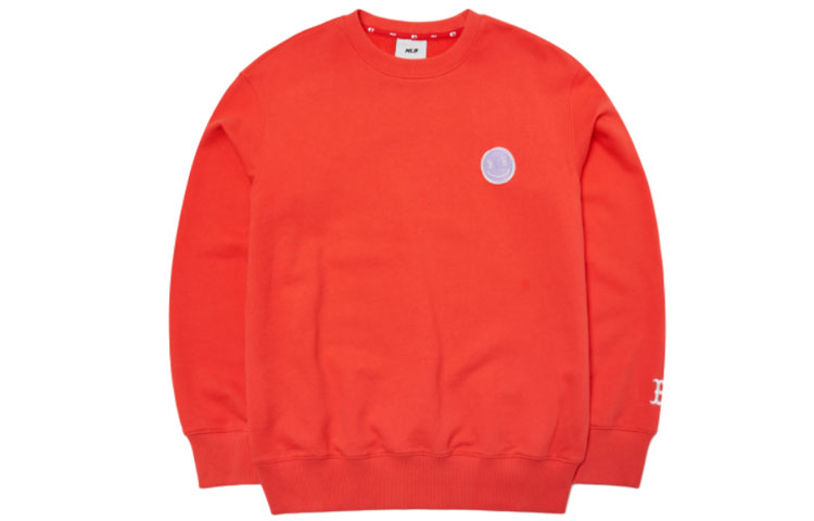 MLB Boston Red Sox Smiley Embroidered Crewneck Sweatshirt Unisex Red 3AMT00321-43RDL