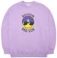MLB Boston Red Sox Smiley Graphic Crewneck Sweatshirt Unisex Purple 3AMTN0424-43LDL MLB Boston Red Sox Smiley Graphic Crewneck Sweatshirt Unisex Purple 3AMTN0424-43LDL