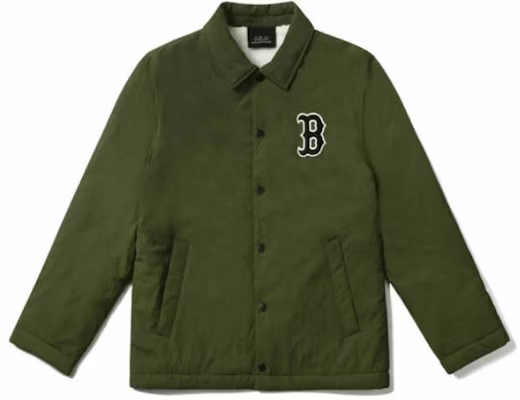 MLB波士顿红袜队复古军绿色标志教练夹克男女款 31JP07061-43K Order MLB波士顿红袜队复古军绿色标志教练夹克男女款 31JP07061-43K