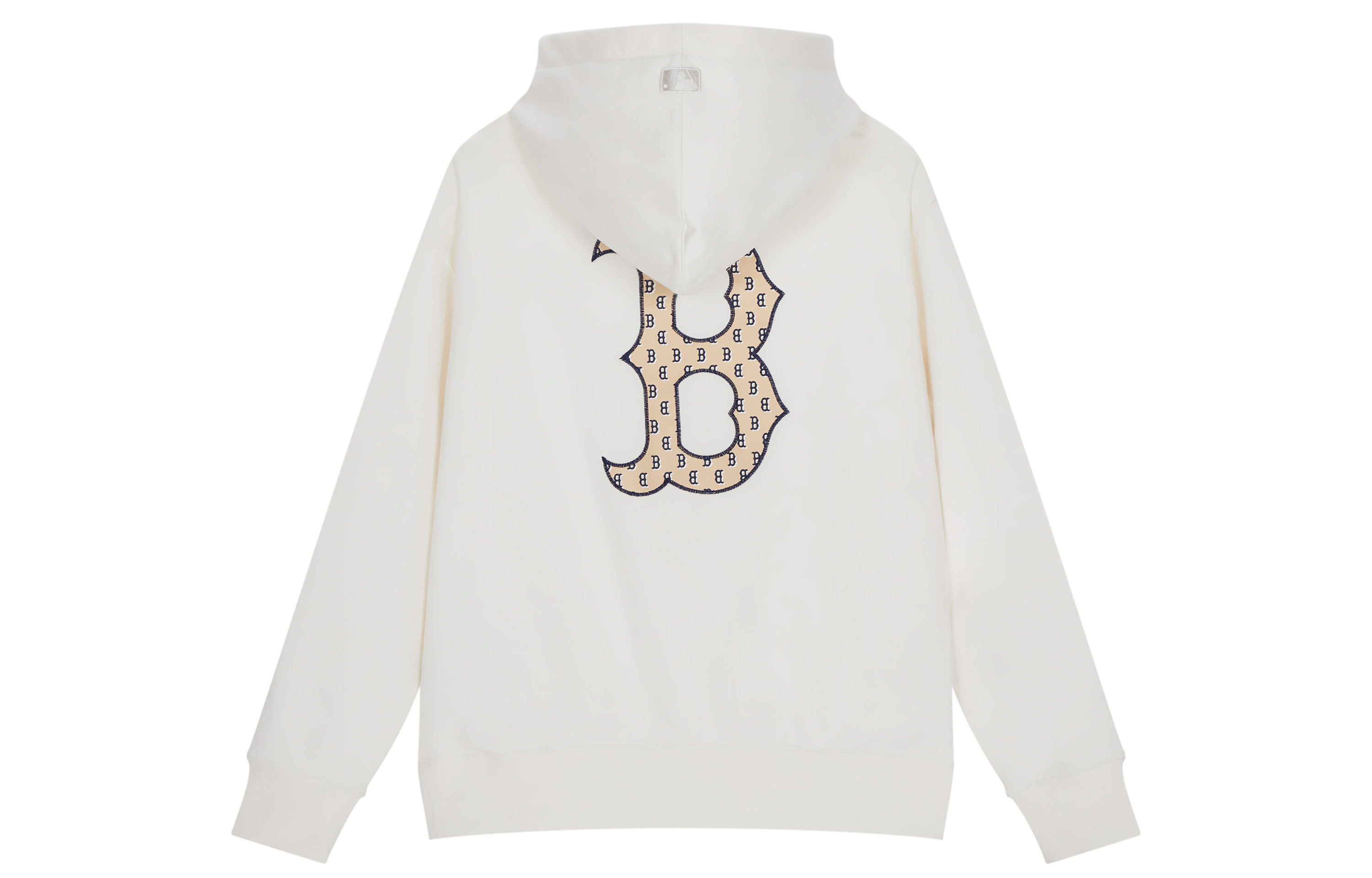 MLB Boston Red Sox SS24 Floral Logo Hoodie Unisex Cream Color 3AHDM0141-43CRS