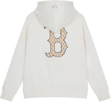 MLB Boston Red Sox SS24 Floral Logo Hoodie Unisex Cream Color 3AHDM0141-43CRS MLB Boston Red Sox SS24 Floral Logo Hoodie Unisex Cream Color 3AHDM0141-43CRS