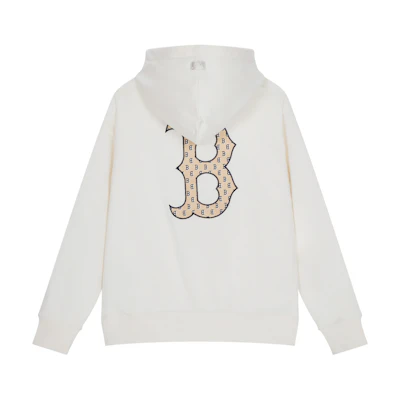 MLB Boston Red Sox SS24 Floral Logo Hoodie Unisex Cream Color 3AHDM0141-43CRS