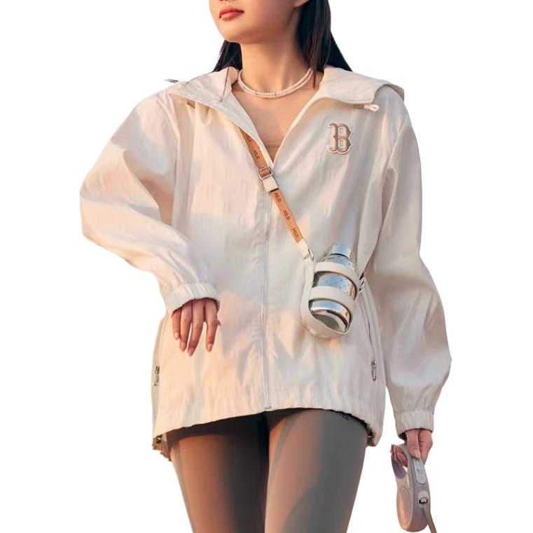 MLB Boston Red Sox SS24 Vintage Monogram Full-Zip Hoodie Jacket Cream Unisex 3AWJM0543-43CRS 圖 5