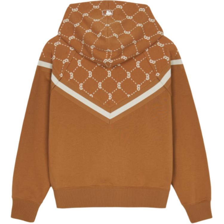 MLB Boston Red Sox Unisex Oversized Zip-Up Hoodie Sweatshirt Beige 3ATRM0144-43CAS 圖 3