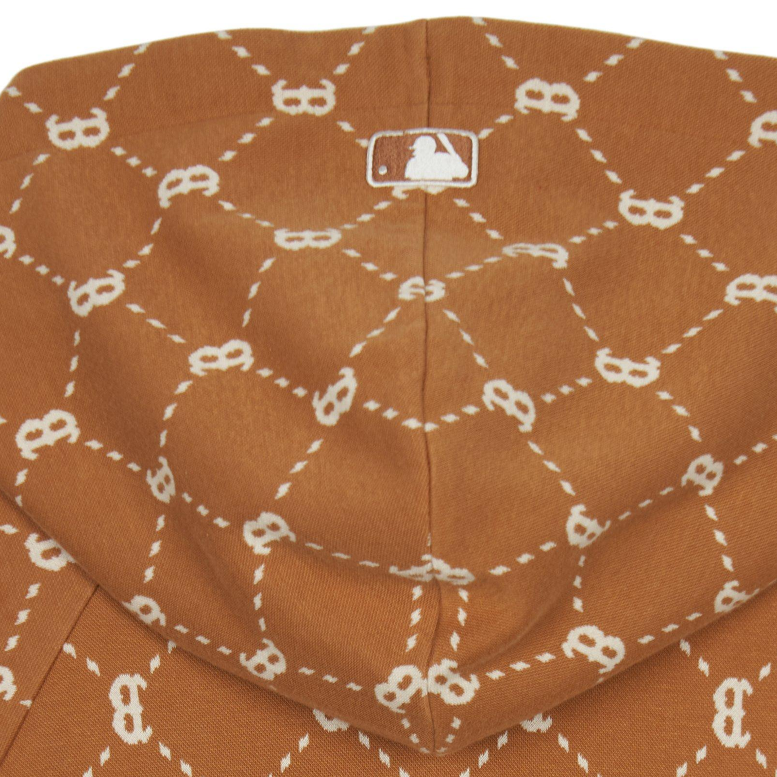 MLB Boston Red Sox Unisex Oversized Zip-Up Hoodie Sweatshirt Beige 3ATRM0144-43CAS 圖 4