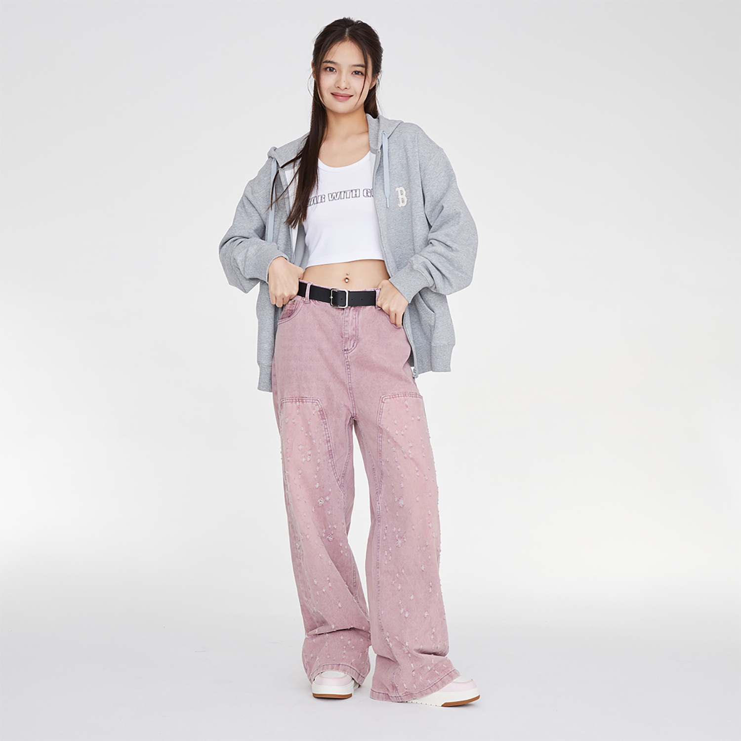 MLB Boston Red Sox Urbanage Grey Hoodie Zip Jacket FW23 Unisex Pullover. 3ATRB0134-43MGS 圖 5