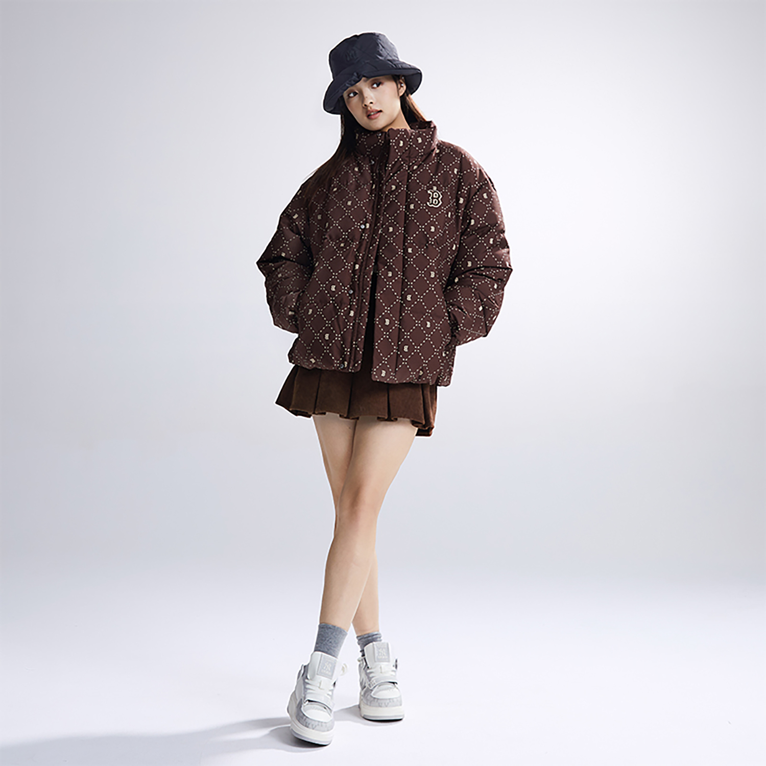 MLB Boston Red Sox Vintage Diamond Puffer Jacket Unisex - Brown. 3ADJM0536-43BRD 圖 3