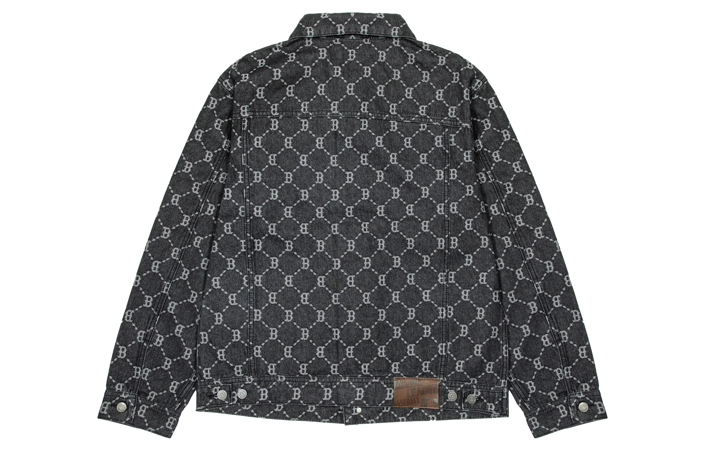 Lookbook MLB Boston Red Sox Vintage Monogram Jaket Denim Unisex - Hitam. 3ADKM0224-43BKS