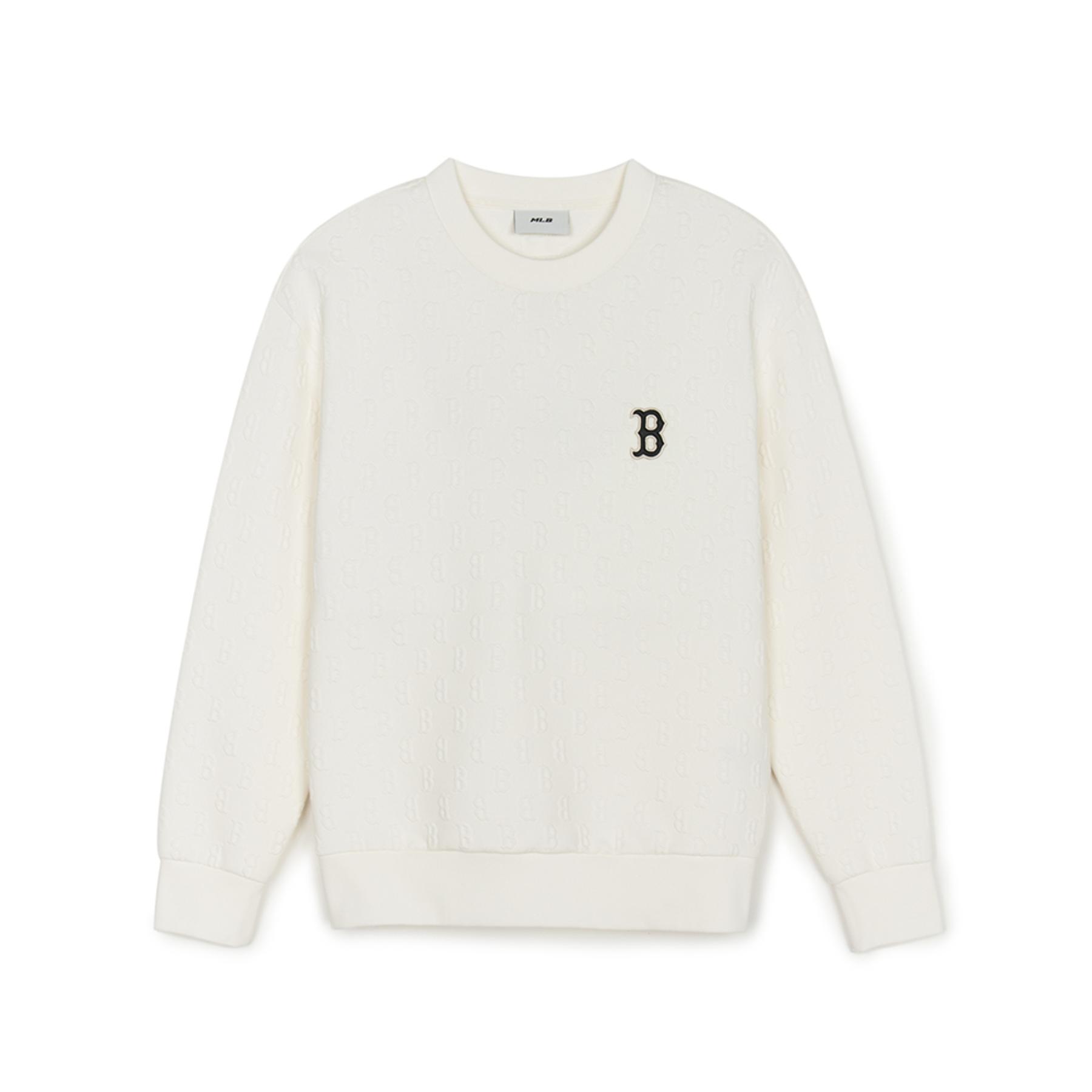 MLB Boston Red Sox White Monogram Crewneck Sweatshirt Unisex 3AMTM0244-43CRS