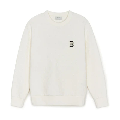 MLB Boston Red Sox White Monogram Crewneck Sweatshirt Unisex 3AMTM0244-43CRS