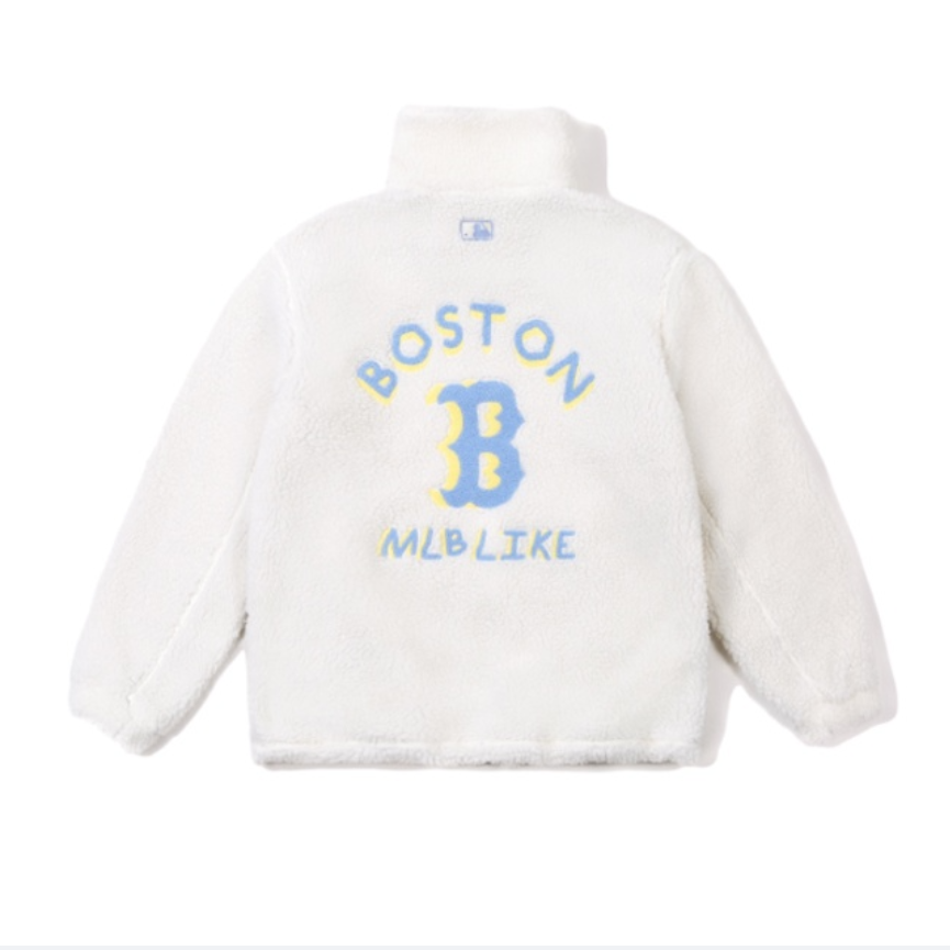 MLB Boston Red Sox White Zip-Up Letter Jacket Unisex Long Sleeve 31JPFZ061-43I