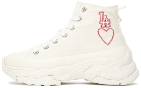 MLB 耐磨透氣防滑 高幫休閒帆布鞋 男女同款 白紅 Buy MLB 耐磨透氣防滑 高幫休閒帆布鞋 男女同款 白紅