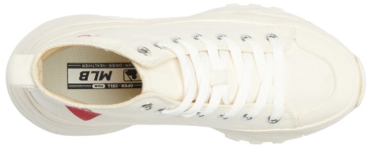 MLB 耐磨透氣防滑 高幫休閒帆布鞋 男女同款 白紅 Lookbook MLB 耐磨透氣防滑 高幫休閒帆布鞋 男女同款 白紅