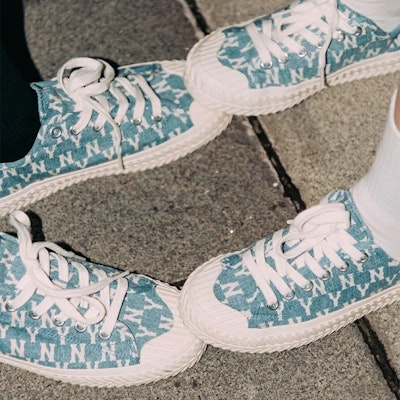 MLB Canvas Low 'Retro Denim Biru Putih' 32SHPM111-50U Details for MLB Canvas Low 'Retro Denim Biru Putih' 32SHPM111-50U