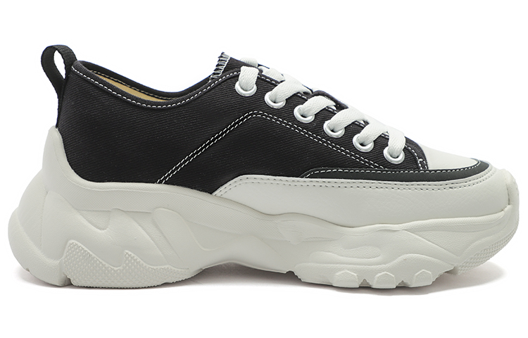 Order MLB帆布低帮鞋 '黑色厚底老爹鞋' 3ASHUL22N-50BKS