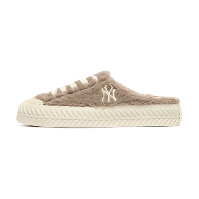 MLB Canvas Platform Slip-On 'Brown Faux Fur'