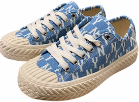 MLB Canvas Platform Sneaker 'Letter Logo Blue and White' 32HPM011 MLB Canvas Platform Sneaker 'Letter Logo Blue and White' 32HPM011