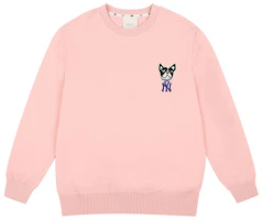 MLB Cartoon Dog Embroidery Crewneck Sweatshirt Unisex Pink 31MTC1011-50P MLB Cartoon Dog Embroidery Crewneck Sweatshirt Unisex Pink 31MTC1011-50P