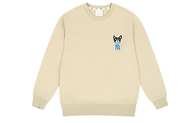 MLB Cartoon Series Embroidered Dog Crewneck Sweatshirt Unisex Khaki 31MTC1011-50B