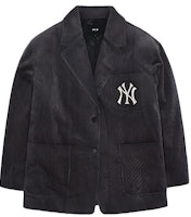 MLB Casual Logo Blazer Unisex Charcoal Grey 2-Button Style 3APDEC126-1 MLB Casual Logo Blazer Unisex Charcoal Grey 2-Button Style 3APDEC126-1