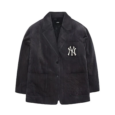MLB Casual Logo Blazer Unisex Charcoal Grey 2-Button Style 3APDEC126-1