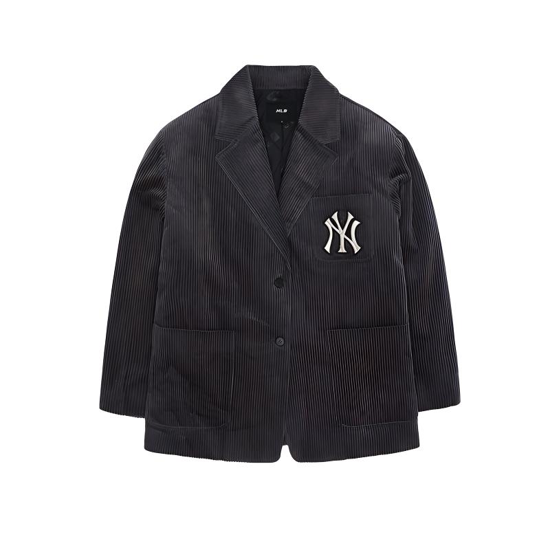 Order MLB カジュアルロゴブレザーユニセックスチャコールグレー2ボタンスタイル 3APDEC126-1