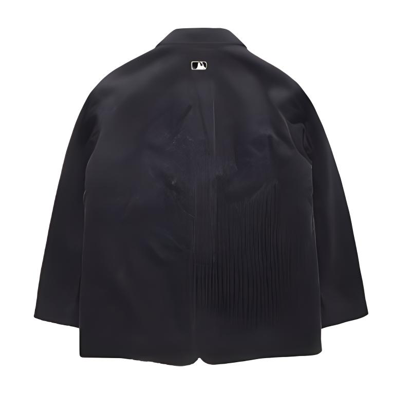 Lookbook MLB カジュアルロゴブレザーユニセックスチャコールグレー2ボタンスタイル 3APDEC126-1