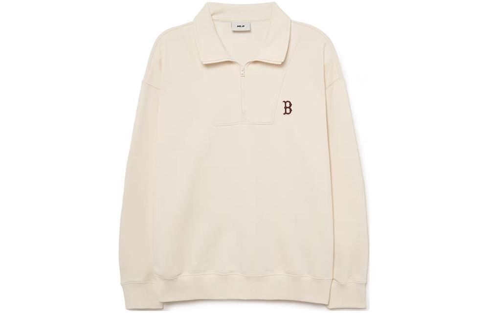 MLB Casual Stand Collar Zip-Up Sweatshirt Unisex Deep Cream 3AMTB0534-43CRD