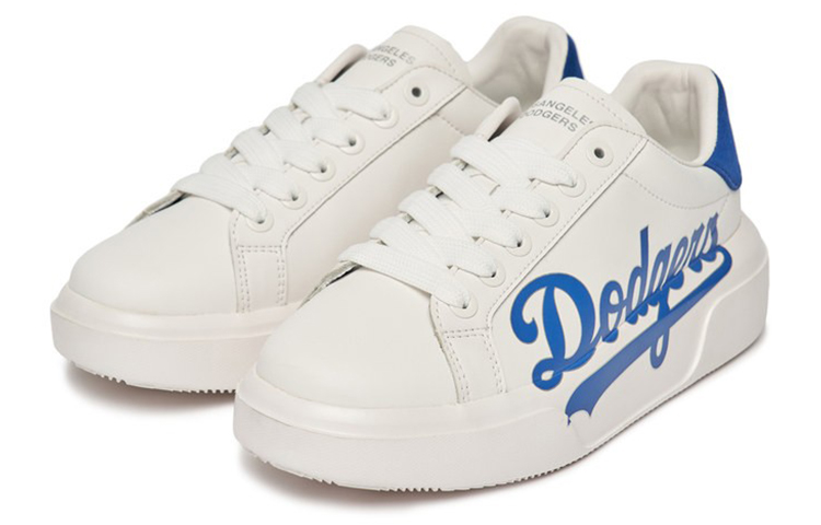 Lookbook MLB 運動休閒 增高 低幫 板鞋 男女同款 白藍