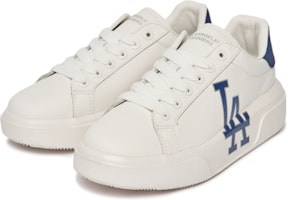 MLB 復古厚底 防滑 低筒 板鞋 男女同款 白藍 Lookbook MLB 復古厚底 防滑 低筒 板鞋 男女同款 白藍