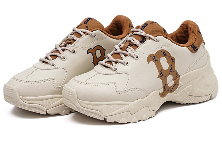 Lookbook MLB厚底鞋‘复古字母米色’ 3ASHCDM2N-43BGD