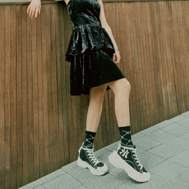 Cheap MLB Chunky High 'Ola de Moda Coreana Negra' 32SHU1011-50L